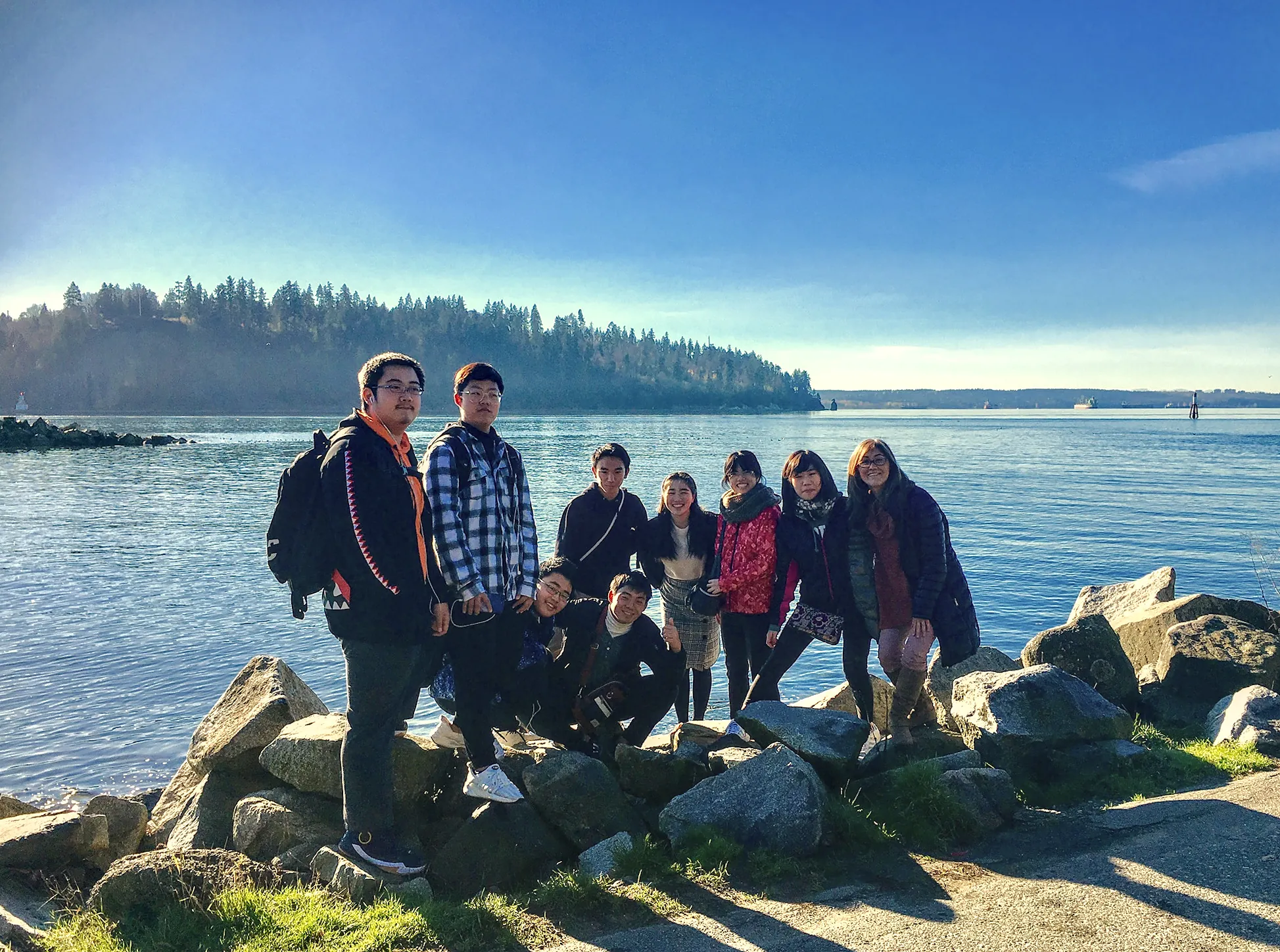 Group tour students in British Columbia