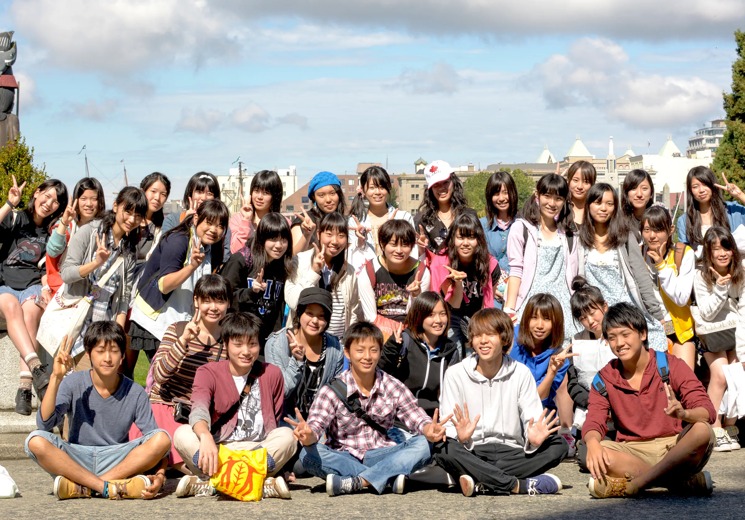 Group tour students in British Columbia