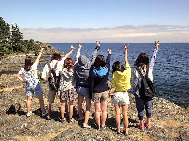 Group tour students in British Columbia